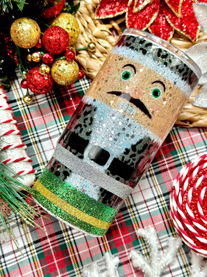 Cheetah/Red Plaid Nutcracker