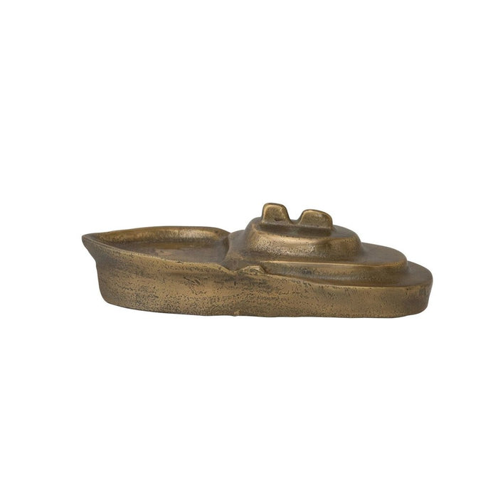 Antique Gold Boat, 9"