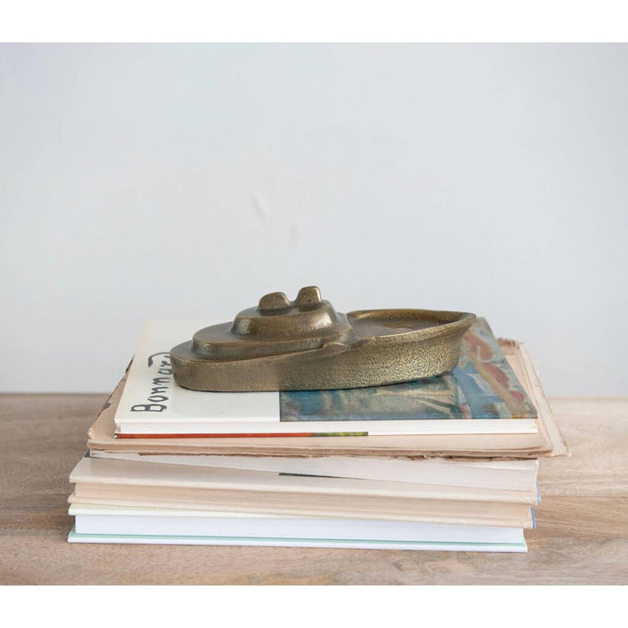 Antique Gold Boat, 9"
