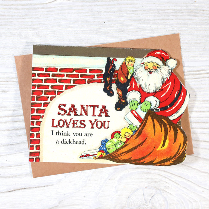 Bad Betty Greeting Co. - Santa Loves You - Adult Christmas Greeting Card