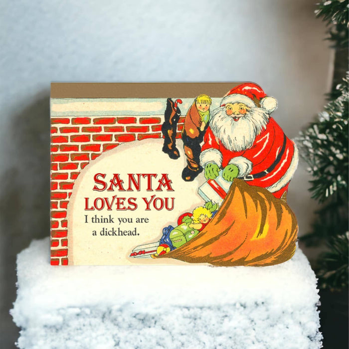 Bad Betty Greeting Co. - Santa Loves You - Adult Christmas Greeting Card