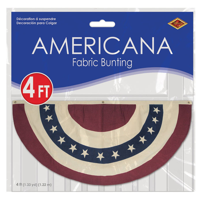 Beistle - 4' Americana Fabric Bunting, bleed resistant