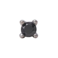 Black Rhodium Silver 2mm Single CZ Pin 18g/16g