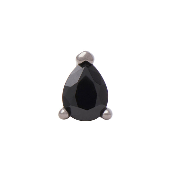 Black Rhodium Silver 4mm Teardrop CZ Pin 18g/16g