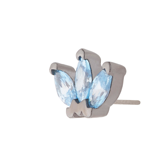 Black Rhodium Silver Triple Marquise CZ Pin 18g/16g