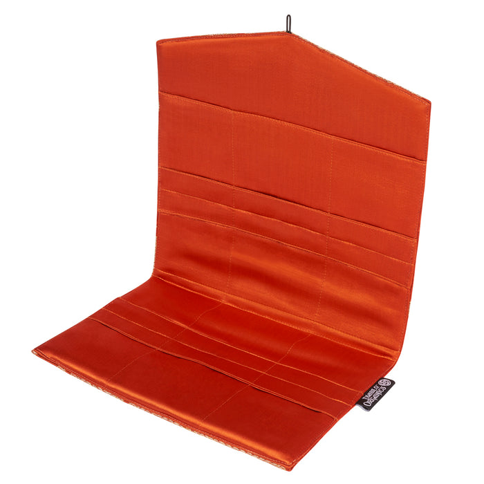 Burnt Orange & Gold Floral Recycled Kimono Jewelry Pouch