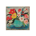 Canvas Wall Décor with Flowers in Vase, 13 3/4" White