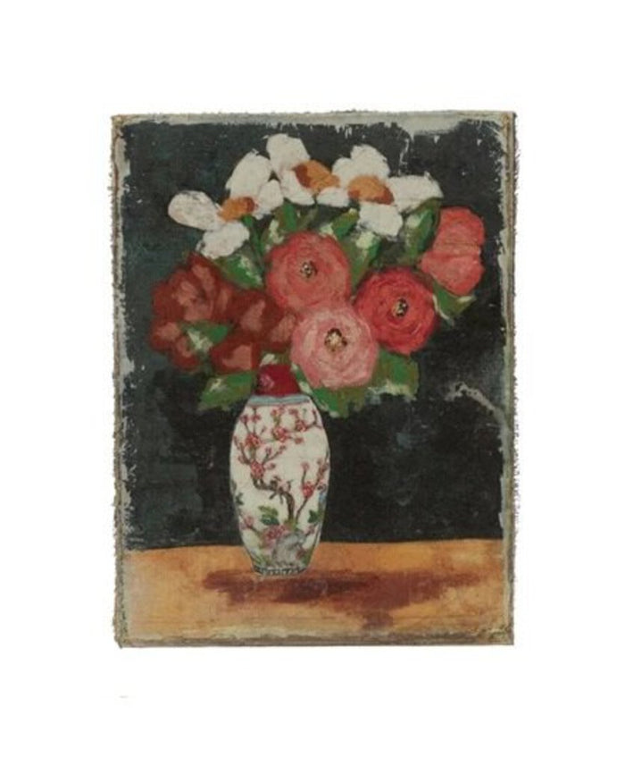 Canvas Wall Décor with Flowers in Vase, Red