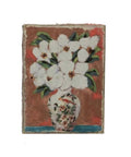 Canvas Wall Décor with Flowers in Vase, White