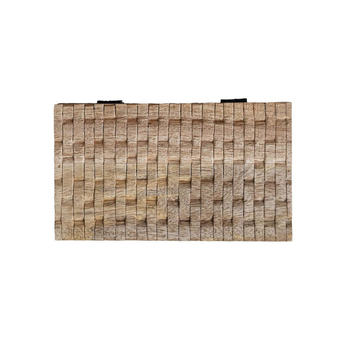 Carved Mango Wood Box, Natural