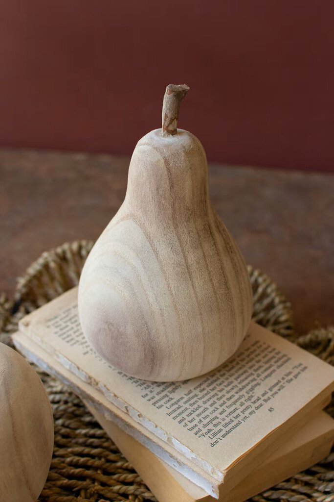 Carved Wood Pear