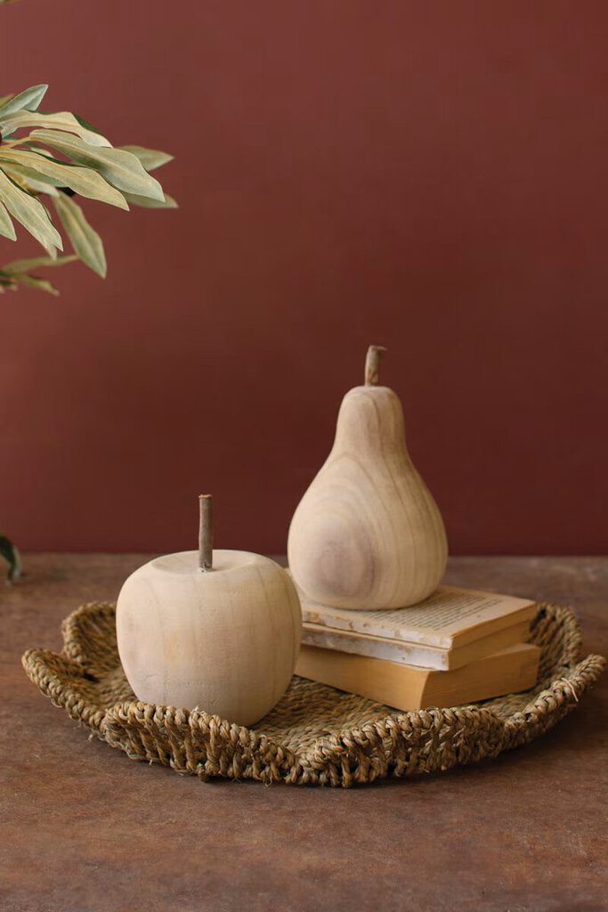 Carved Wood Pear