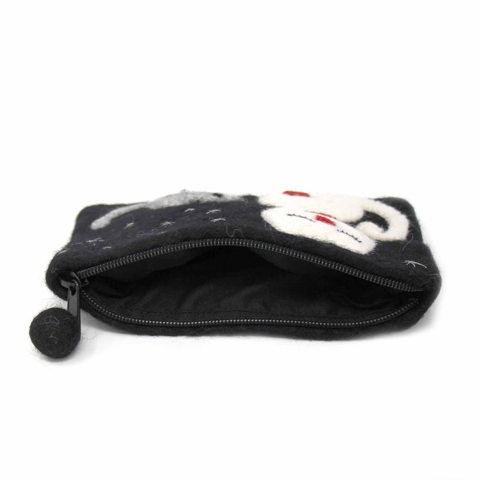 Cat & Mouse Felt Zipper Pouch