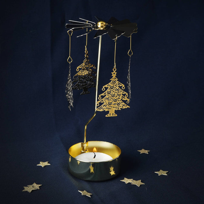 CGB Giftware - Gold Christmas Tree Tealight Spinner