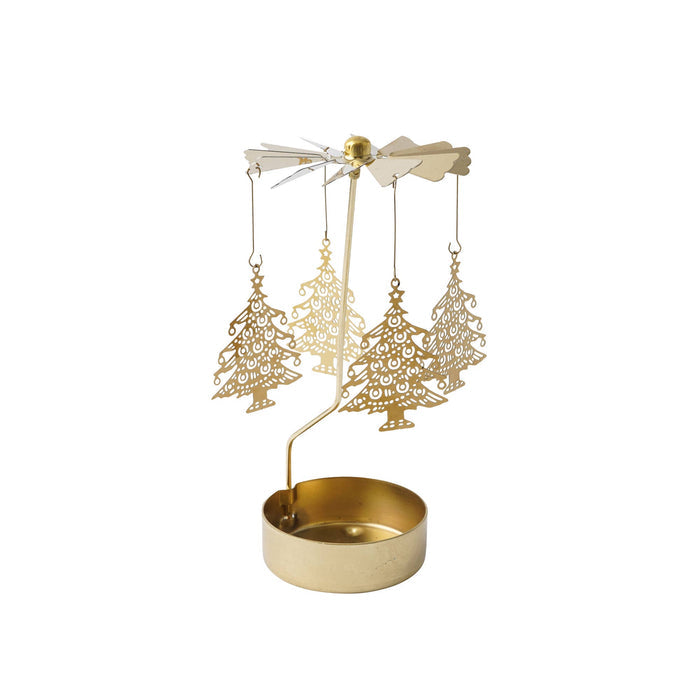 CGB Giftware - Gold Christmas Tree Tealight Spinner