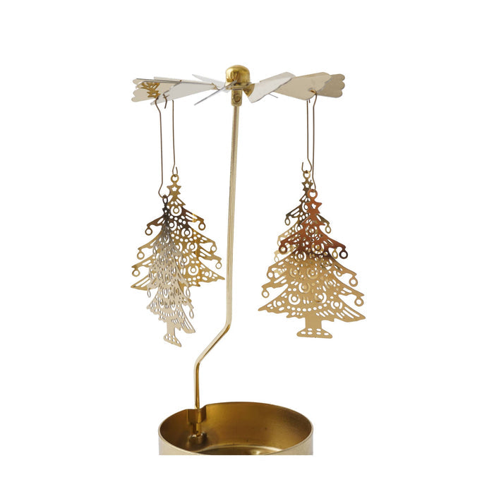 CGB Giftware - Gold Christmas Tree Tealight Spinner