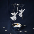 CGB Giftware - Silver Christmas Angel Tealight Spinner