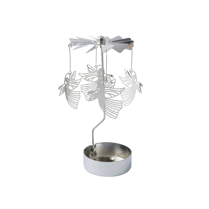 CGB Giftware - Silver Christmas Angel Tealight Spinner