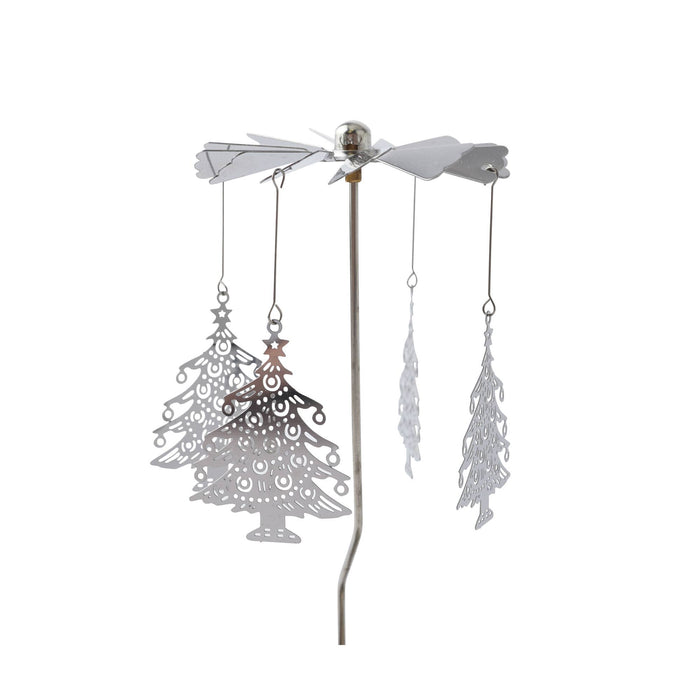 CGB Giftware - Silver Christmas Tree Tealight Spinner