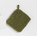 Cotton Crocheted Pot Holder, Green