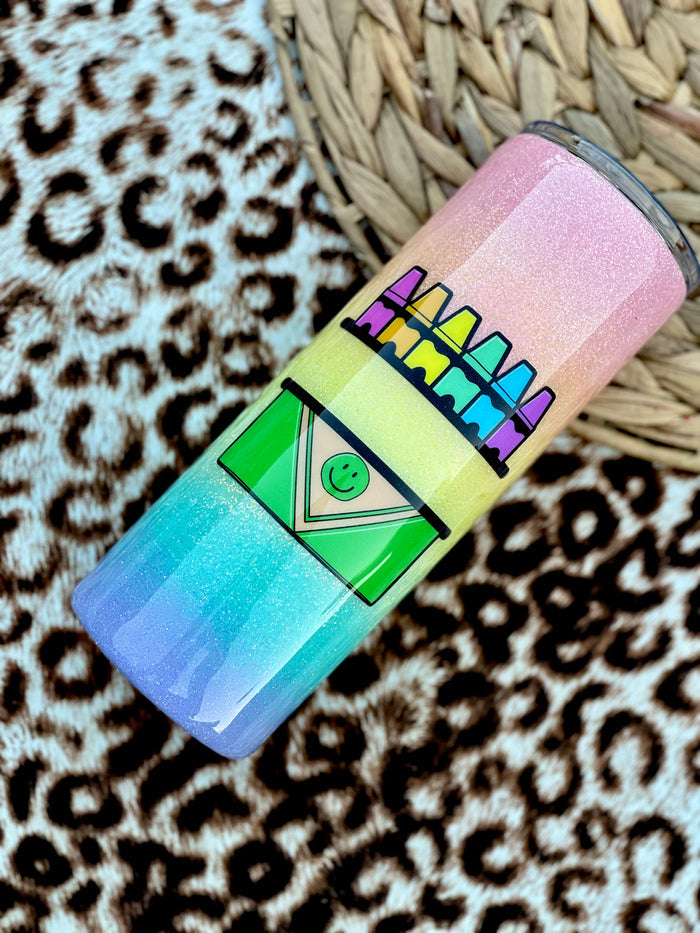 Crayon Name Pastel Rainbow Tumbler