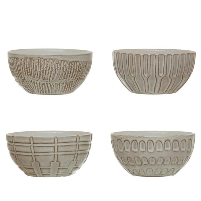 Debossed Stoneware Bowl, Style 1