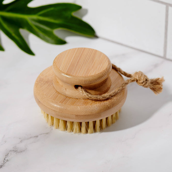 Desesh - Bamboo Dry Body Brush with Short Handle (Plastic Free)