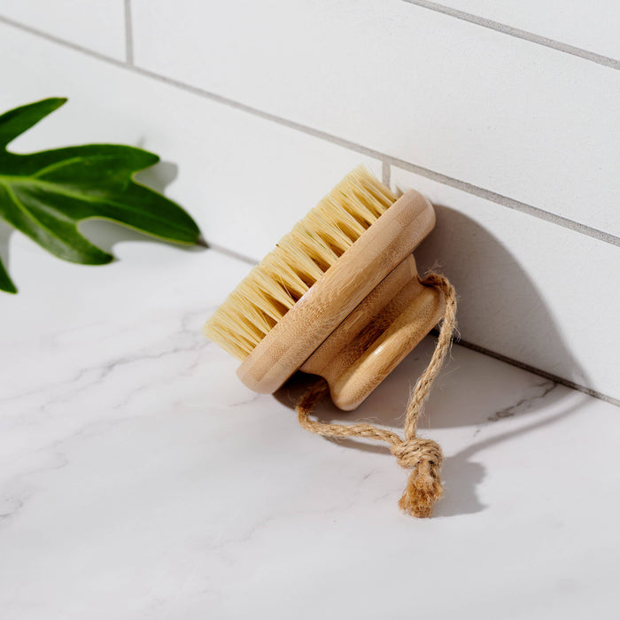 Desesh - Bamboo Dry Body Brush with Short Handle (Plastic Free)