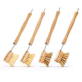Desesh - Long Handle Wood & Metal Dish Brush (Plastic Free): Softer & Lighter Colored Bristles Only