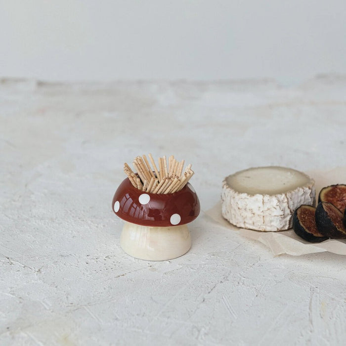 Dolomite Mushroom Toothpick Holder