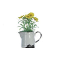 Faux Flowers in Ceramic Pitcher, Yellow