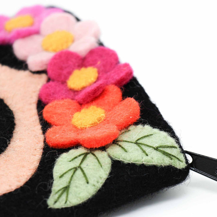 Frida Felt Zipper Zipper Pouch