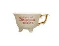 'Full of Christmas Spirits', Stoneware Footed Cup