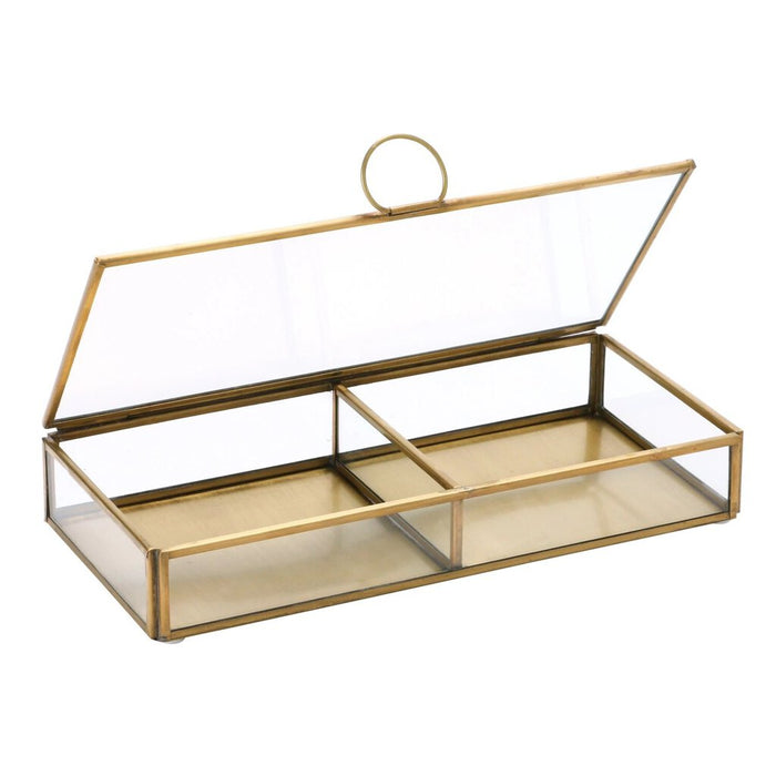 Glass Box w/Brass Frame, 9"