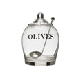 Glass Olive Jar with Slotted Spoon