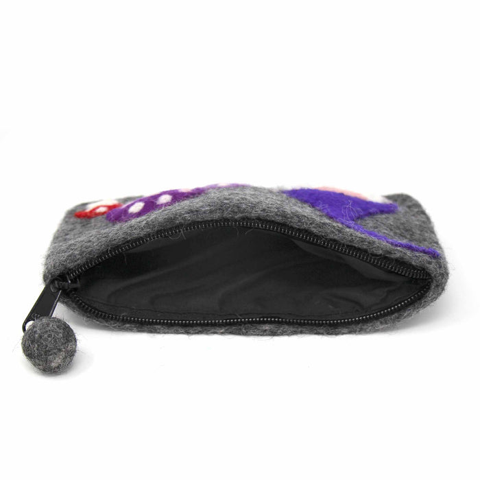 Gnome & Mushroom Felt Zipper Pouch