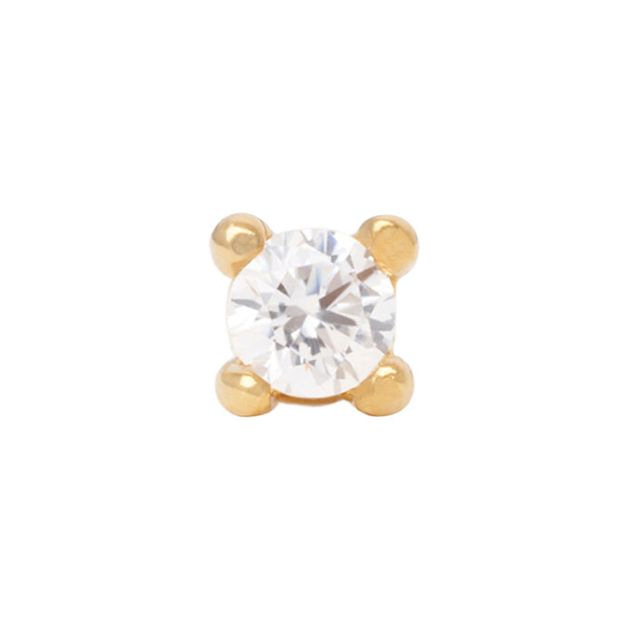 Gold Vermeil 2mm Single CZ Pin 18g/16g