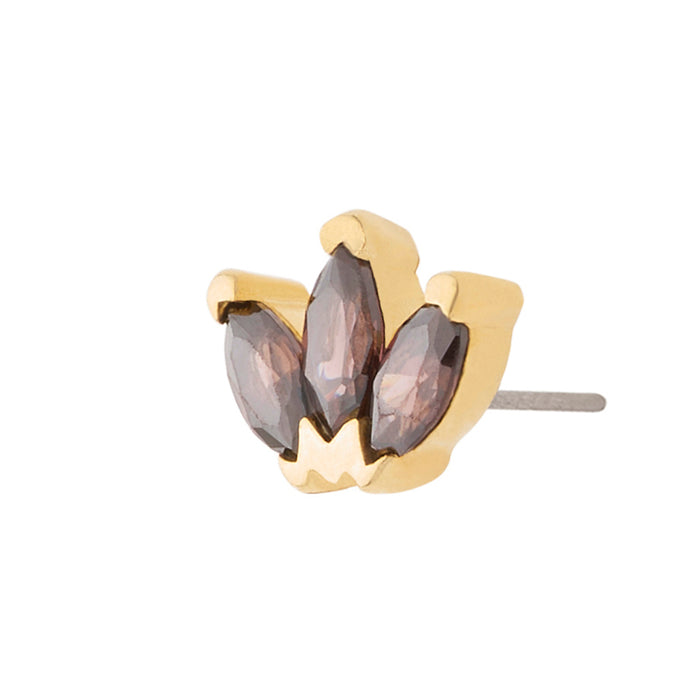 Gold Vermeil Triple Marquise CZ Pin 18g/16g
