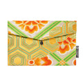 Green, Orange, Floral Recycled Kimono Jewelry Pouch
