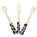Handmade Natural Bone 3-Piece Appetizer Set - 2 Spoons and 1 Fork