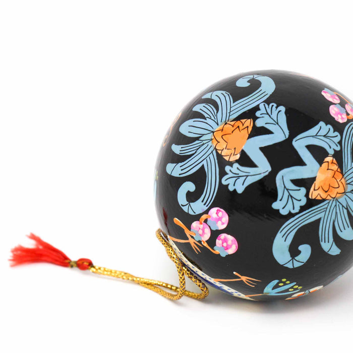 Handpainted Cat & Bird Ornaments, Set of 2