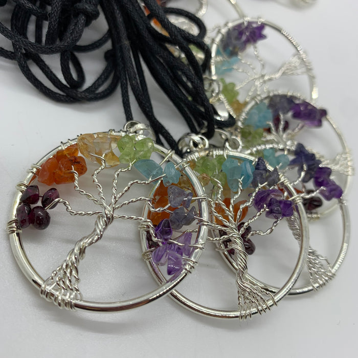 7 Chakras Tree Adjustable Necklace