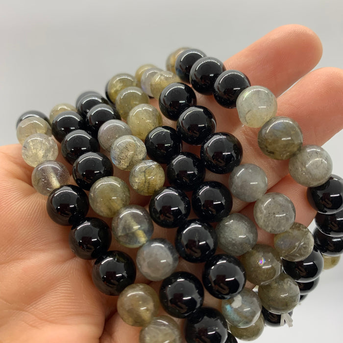 Protection Signature 8mm Bracelet (black tourmaline, labradorite)