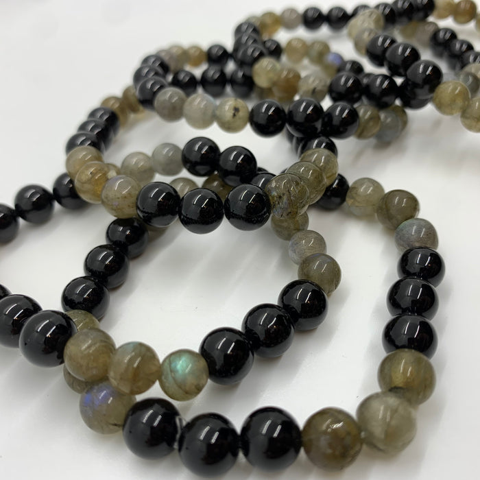 Protection Signature 8mm Bracelet (black tourmaline, labradorite)