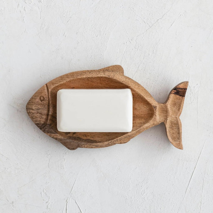 Mango Wood Fish Dish 8"