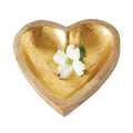 Mango Wood Heart Tray, Gold Leaf Inside Fin