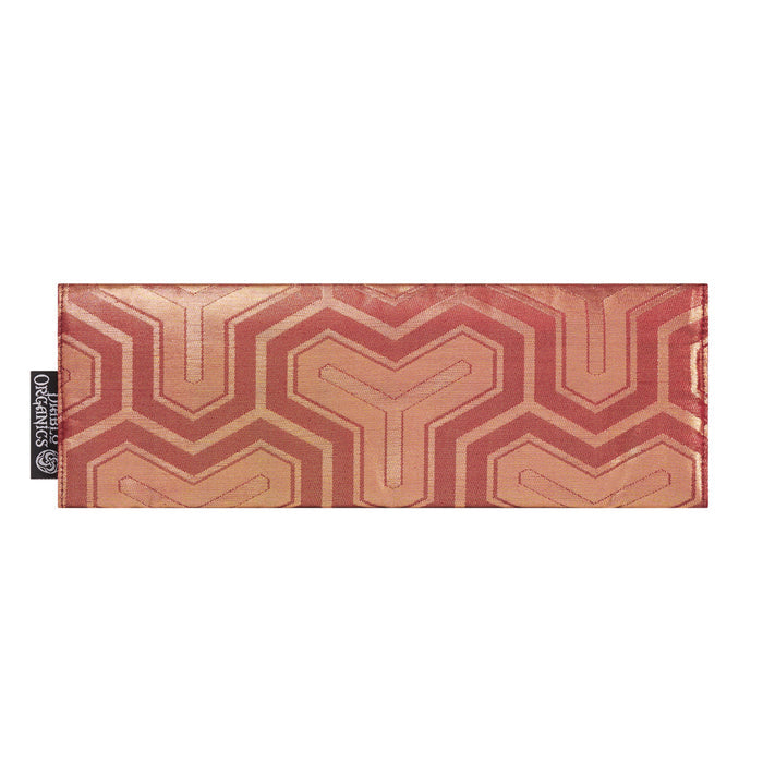 Maroon, Copper, "Y" print Recycled Kimono Jewelry Pouch