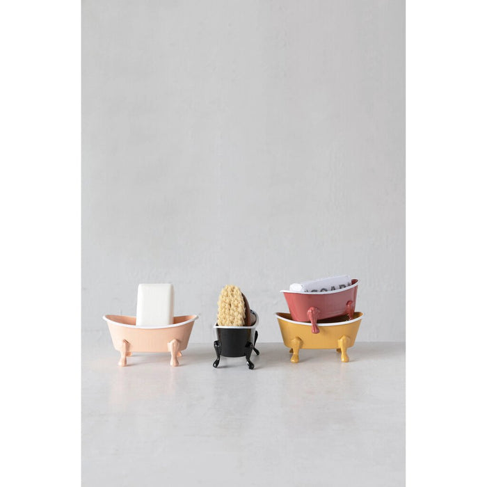 Metal Bathtub Soap Dish, Peach