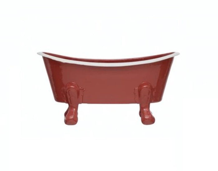 Metal Bathtub Soap Dish, Red