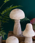 Natural Wooden Mushrooms, 11"